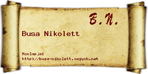 Busa Nikolett névjegykártya
